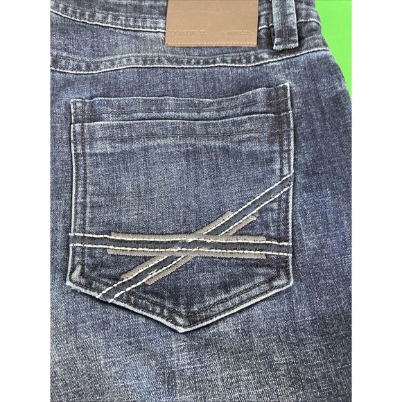 TK Axel Jeans Mens 38/30 Blue Slim Boot Leg Cut Dark Blue Wash - Picture 9 of 11